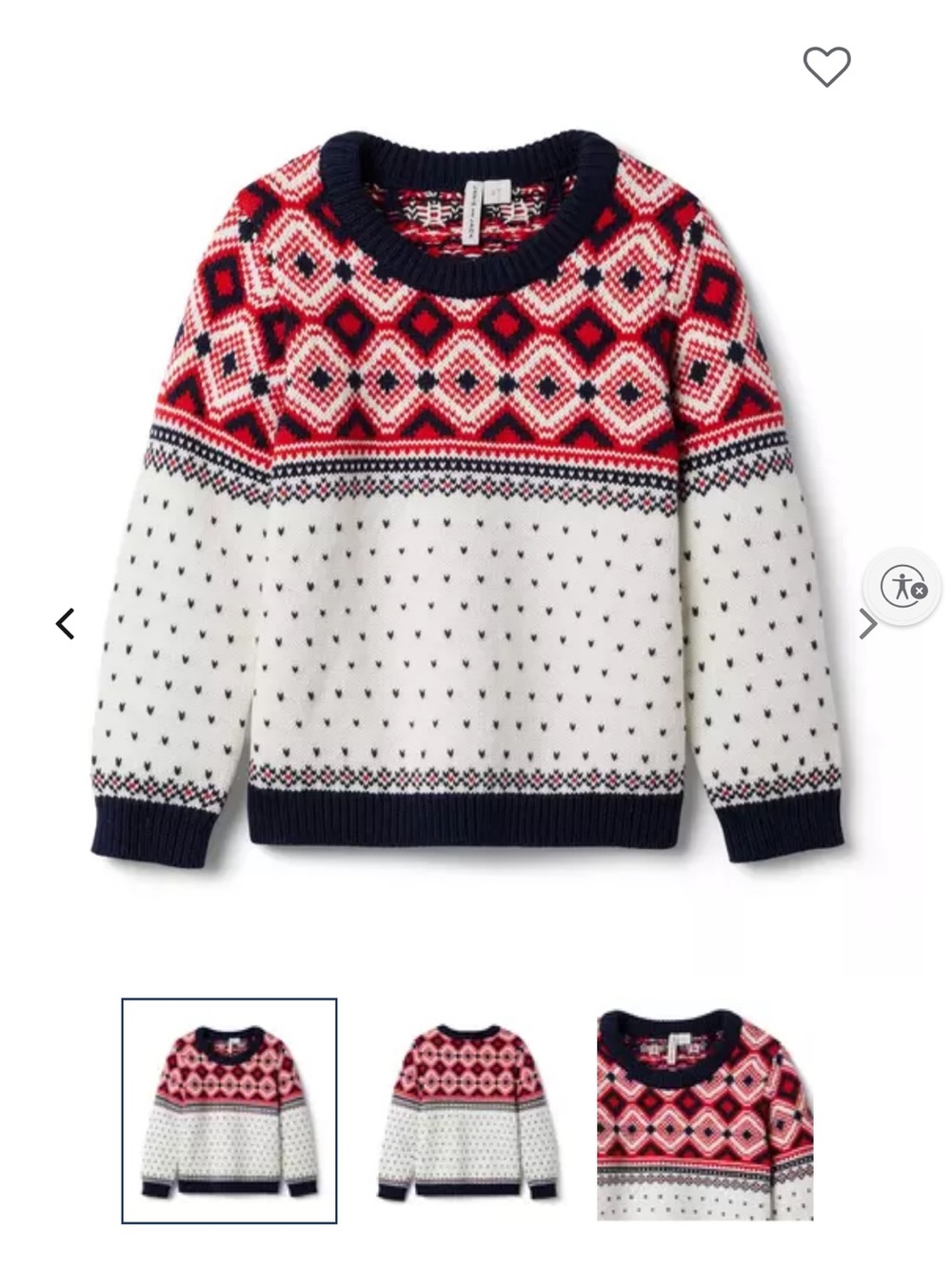 Janie and Jack Fair Isle Knit Sweater